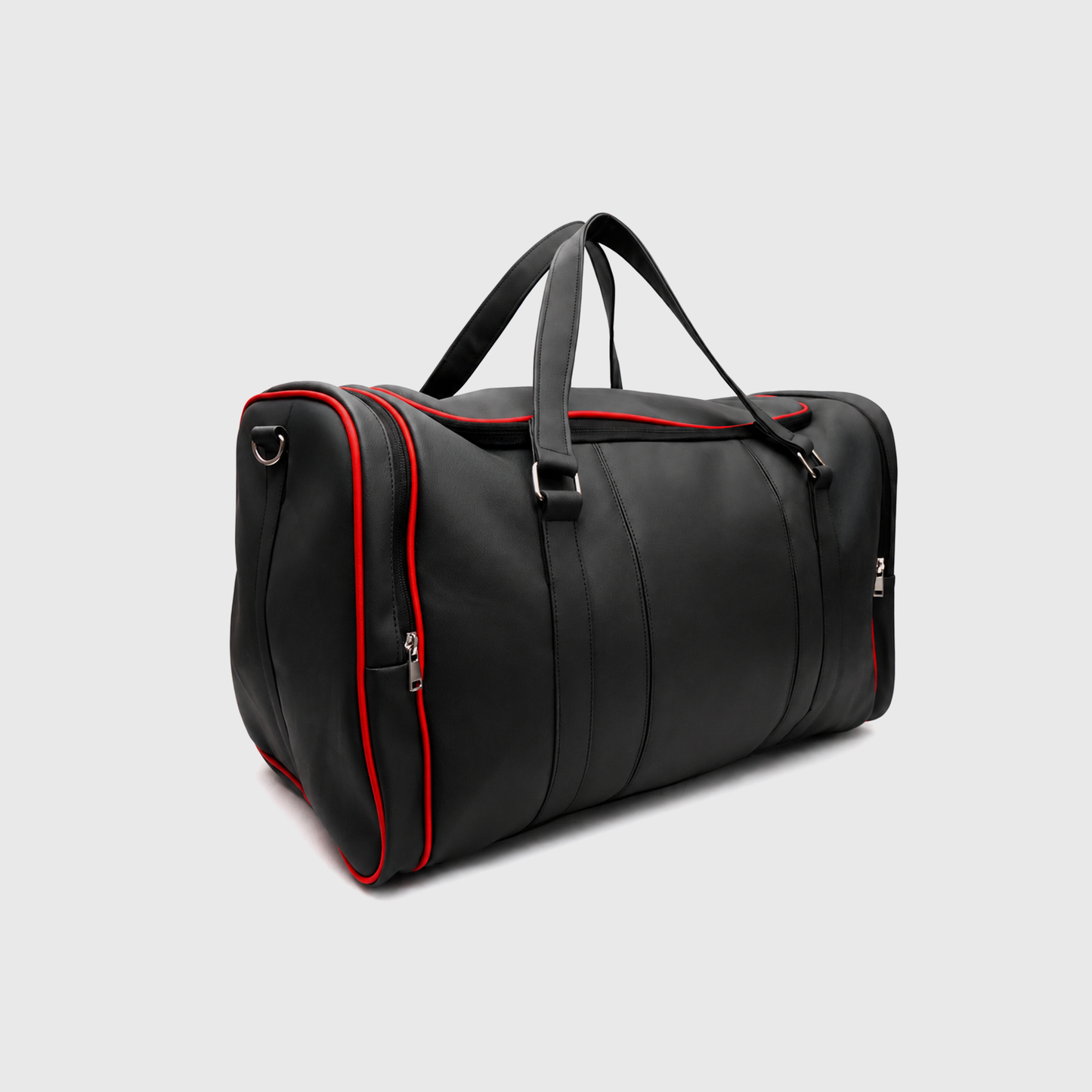 Modern black VORTEX duffle bag for gym travel and sports use