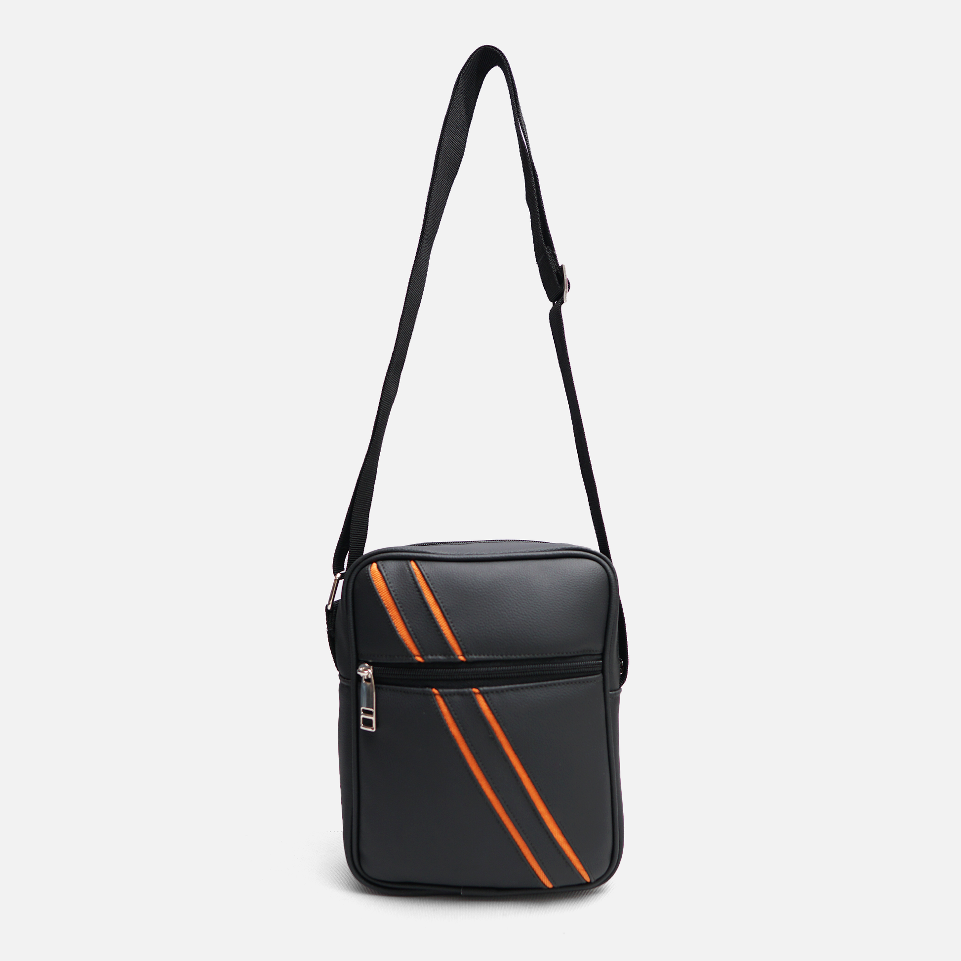black crossbody sling bag worn style adjustable strap everyday carry bag