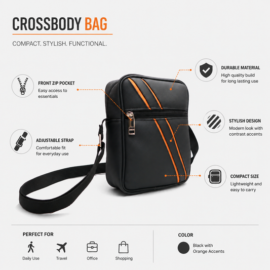 crossbody bag size 9 inch height 6 inch width adjustable strap details
